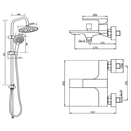 Душевая система Orange Lutz M04-932w Белая фото