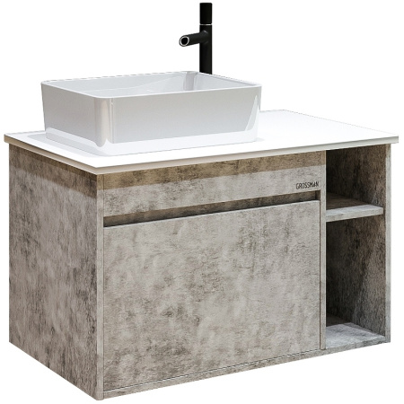 Тумба под раковину Grossman Фалькон 80 108005 бетон фото