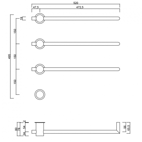 Электрический полотенцесушитель Abber Charme AH4003MB черный матовый фото