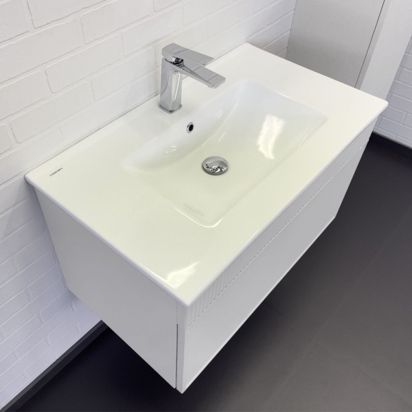 Тумба с раковиной Comforty Мадрид-80 00-00017865 белая матовая фото