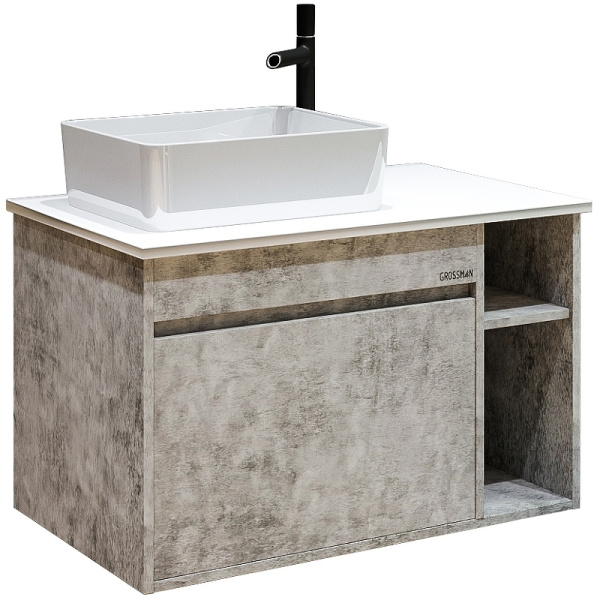 Тумба под раковину Grossman Фалькон 80 108005 бетон фото