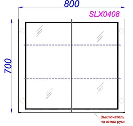 Зеркальный шкаф с подсветкой Aqwella Simplex SLX0408 80 см фото