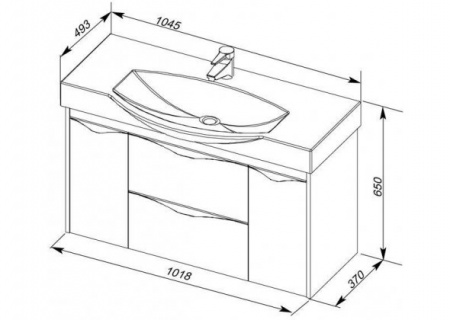 Тумба с раковиной Aquanet Франка 105 00213056 фото