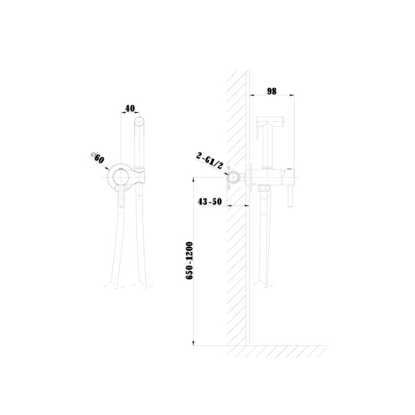Гигиенический душ со смесителем Raiber Premium Graceful RPB-009 черный матовый фото