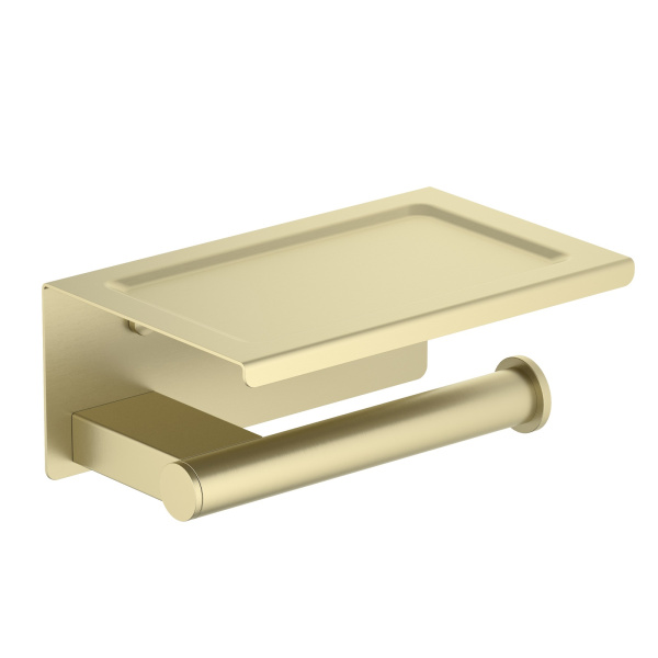 Держатель для туалетной бумаги с полочкой Timo Luiro 18543/17 Золото матовое фото