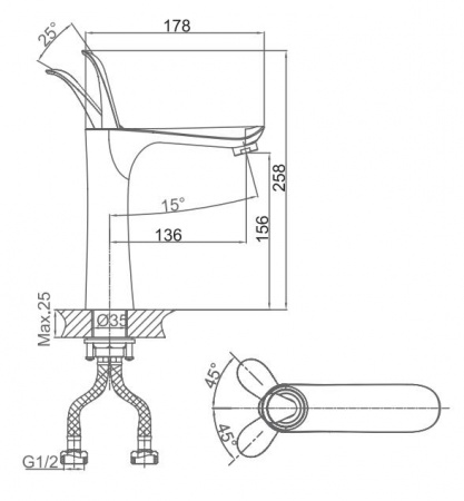 Высокий смеситель для раковины D&K Venice Baciano DA1032659 фото