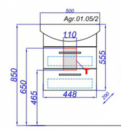 Тумба с раковиной Aqwella Аллегро 50 Agr.01.05/2 фото