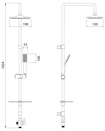 Душевая система (стойка) Lemark LM8804C фото