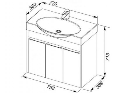 Тумба с раковиной Aquanet Коста 76 00212612 фото
