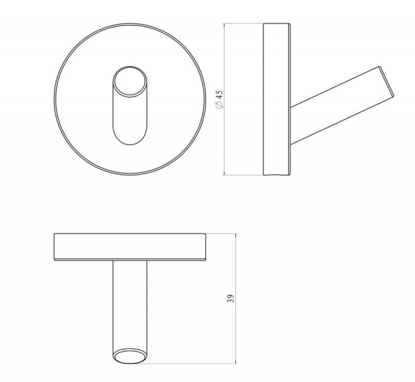 Крючок для ванной одинарный Rush Bianki BI76210 фото