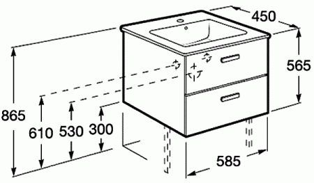 Тумба с раковиной Roca Victoria Nord ZRU9000027 60 см фото