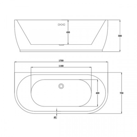 Акриловая ванна Vincea VBT-107 170x75 фото