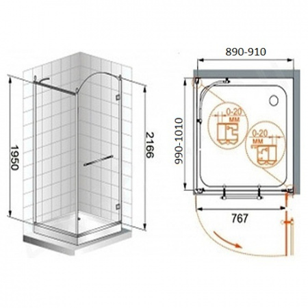 Душевой уголок Cezares Retro RETRO-AH-1-90/100-CP-Br-L 90х100 бронза L фото