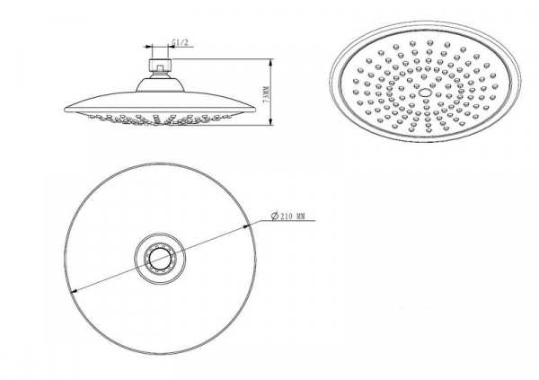 Верхний тропический душ D&K DC1004859 20,5 см фото