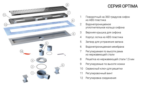 Душевой лоток Vincea Say Optima SAY.601.80.B.M.S.BUK 80 см черная матовая фото
