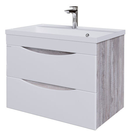 Тумба под раковину Grossman Талис-70 107011 бетон пайн/белый глянец фото
