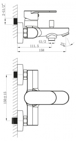 Смеситель для ванны с душем BelBagno Loyd LOY-VASM-CRM фото