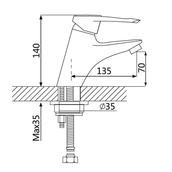 Смеситель для раковины Oute T08 T0801 фото