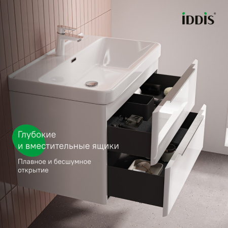 Тумба с раковиной Iddis Cloud X CLX80W0i95K 80 см, белый глянец фото