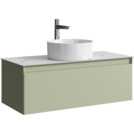 Тумба под накладную раковину Aqwella Geometria 100 GE01101SH шалфей зелёный фото