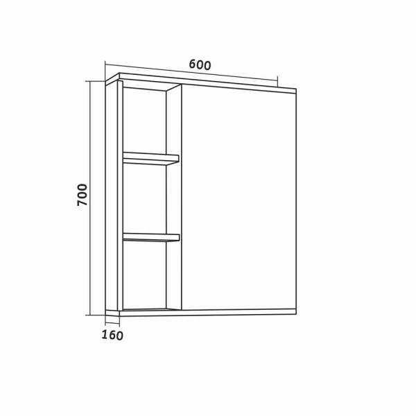 Зеркало-шкаф Grossman Форта 60 2060032 темный дуб галифакс фото