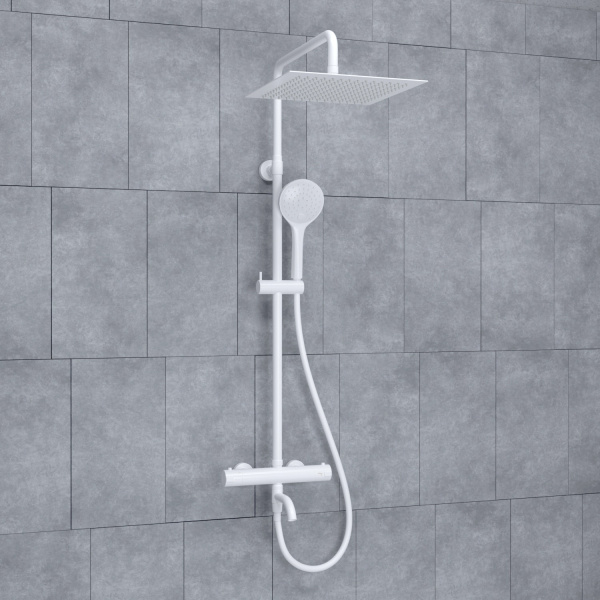 Душевая система (стойка) с термостатом WasserKRAFT Thermo A188.163.155.WM белая матовая фото