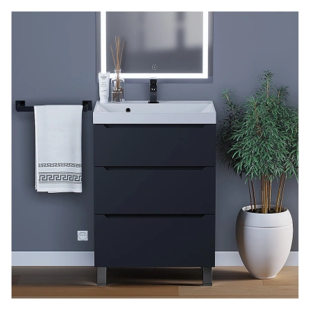 Тумба под раковину напольная Uperwood Tanos 60 291020332 черная матовая фото