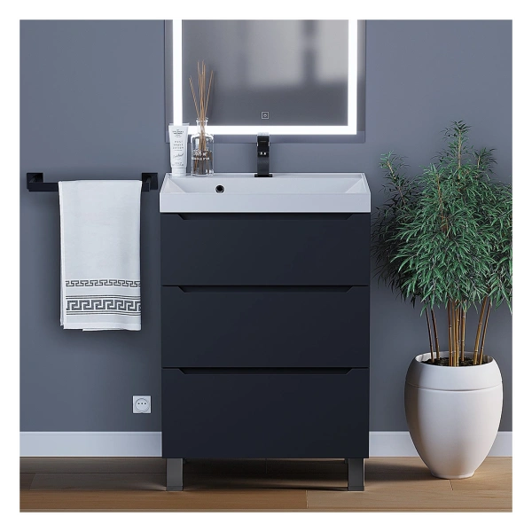 Тумба под раковину напольная Uperwood Tanos 60 291020332 черная матовая фото