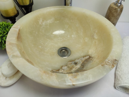 Накладная раковина из оникса Indo Bowl Yellow Small BO-00367 фото