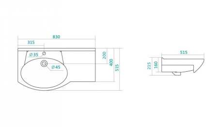 Раковина Style Line Коралл 82 ЛС-00000164 R фото
