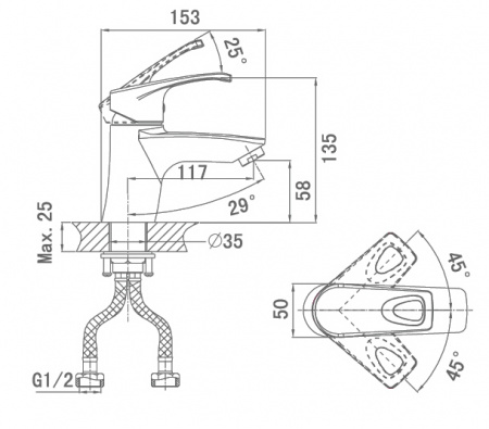 Смеситель для раковины D&K Erlangen Bayern DA1182101 фото