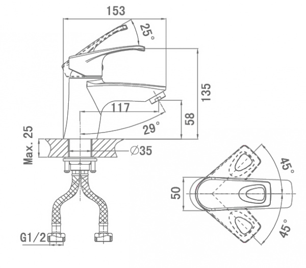 Смеситель для раковины D&K Erlangen Bayern DA1182101 фото