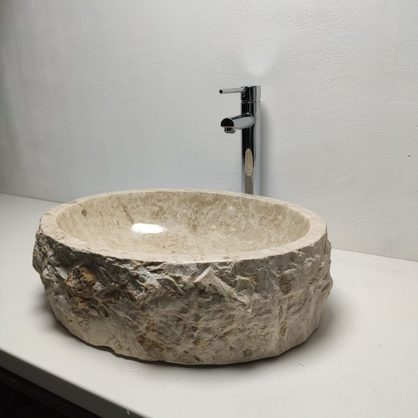 Накладная раковина из мрамора Oval Cream Marmo MM-00887 (53*42*15) фото