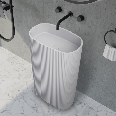 Напольная раковина Abber Stein AS2502-H 55x36 белая матовая фото