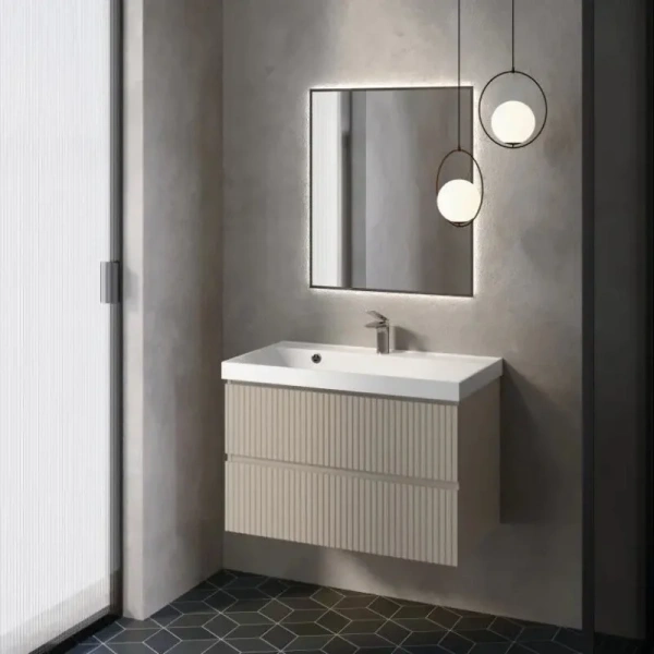 Тумба под раковину Aquame S1 AQM900180BG 80 см, бежевая фото