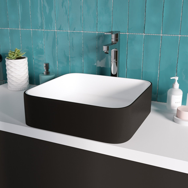 Накладная раковина Grossman Color 39 GR-4042BW 38x38 фото