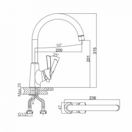 Смеситель для кухни D&K Rhein Schiller DA1462401 фото