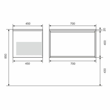 Тумба под раковину Uperwood Next 70 3930205150 белая/графит фото