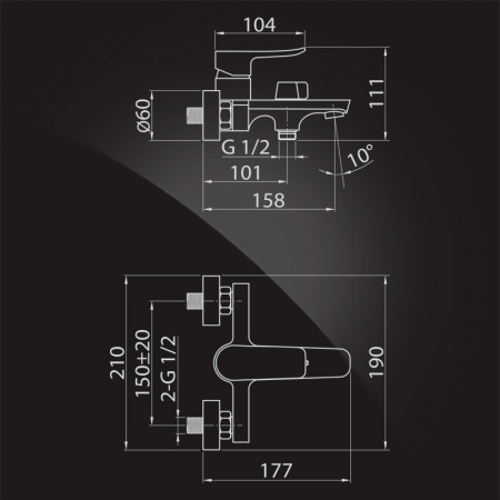 Смеситель для ванны с душем Elghansa Hezerley 2365599 фото