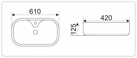 Накладная раковина GID 9446В 61х42 фото