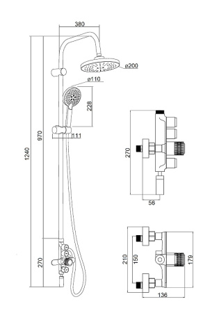 Душевая система Orange Push M01-911cr Хром фото