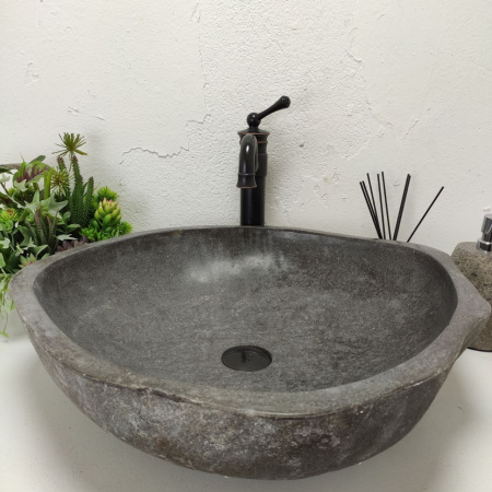 Накладная раковина из речного камня RS01482 (57*53*15)C10 фото