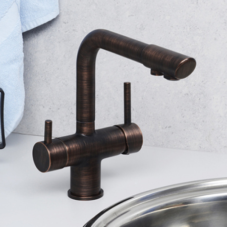 Смеситель для кухни кухни с фильтром для воды WasserKRAFT А8047 темная бронза фото