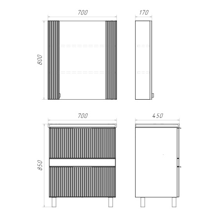 Тумба с раковиной Comforty Лима 70Н2 00-00019179 антрацит фото