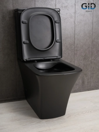Унитаз напольный безободковый GID Tn2184Bm с сиденьем фото