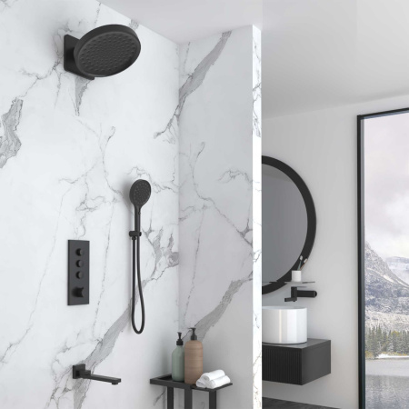 Душевая система скрытого монтажа Vincea Inspire VSFW-433TI3MB черная матовая фото