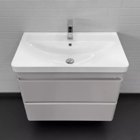 Тумба с раковиной Comforty Енисей-80П2 00-00022358CF серый шелк фото
