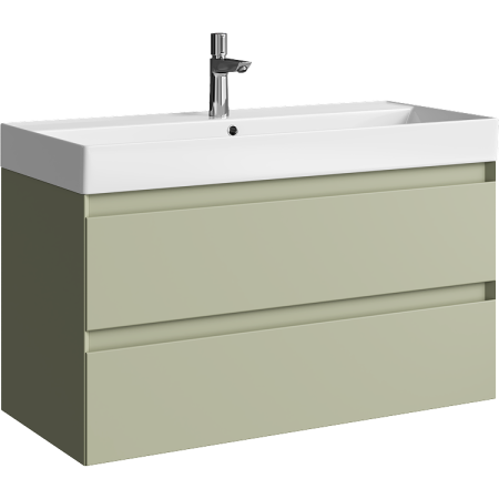 Тумба под раковину Aqwella Geometria 100 GE01102SH шалфей зелёный фото