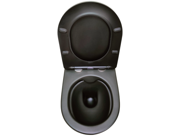 Унитаз подвесной безободковый Cerutti SPA Sella Aria CT9160 с сиденьем, черный матовый фото