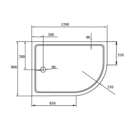 Поддон для душа Cezares SMC TRAY-M-RH-120/90-550-35-W-L 120х90 L фото